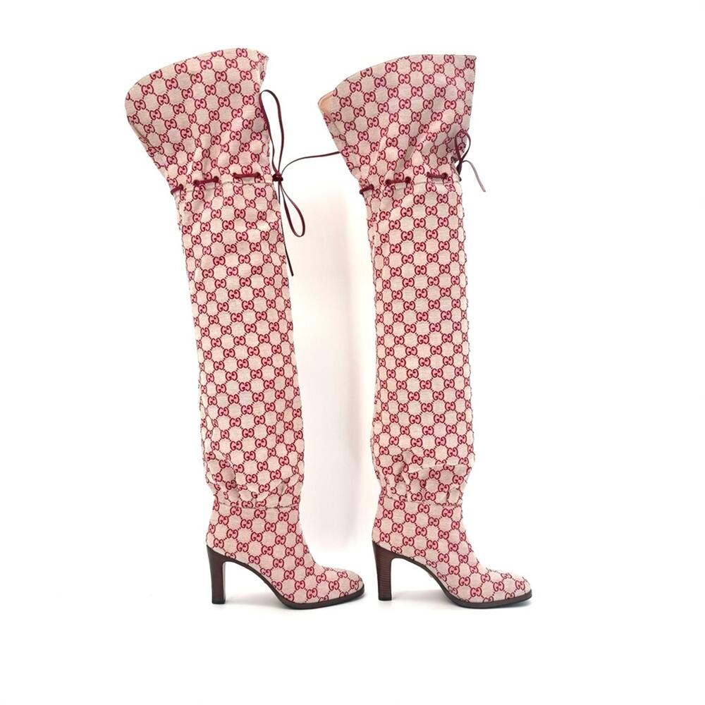NEW Gucci Lisa GG Monogram Slouch Thigh High Boots 39 - Picture 3 of 10